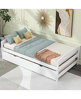 Platform Bed with Trundle Space-Saving & Versatile Sleeping Solution