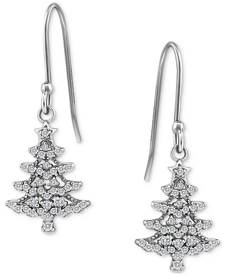 Giani Bernini Cubic Zirconia Christmas Tree Drop Earrings, Created for Macy's