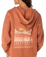 Roxy Juniors' Lineup Graphic-Back Oversized Hoodie