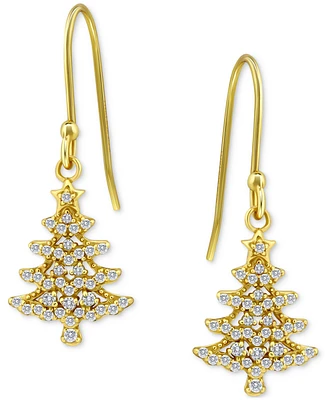 Giani Bernini Cubic Zirconia Christmas Tree Drop Earrings, Created for Macy's