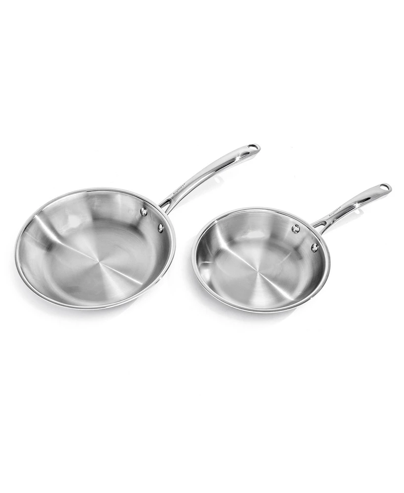 BergHOFF Professional 2pc Tri-Ply 18/10 Stainless Steel Cookware Set, 8" & 10" Fry Pan