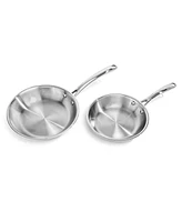 BergHOFF Professional 2pc Tri-Ply 18/10 Stainless Steel Cookware Set, 8" & 10" Fry Pan