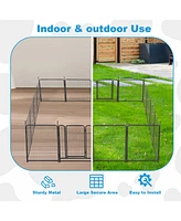 Slickblue 16-Panel Outdoor Dog Playpen for Yard and Camping, 31.6" Height Dog Fence with 2 Doors