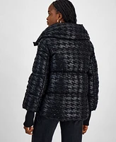 Guess Women's Melie Houndstooth Puffer Jacket