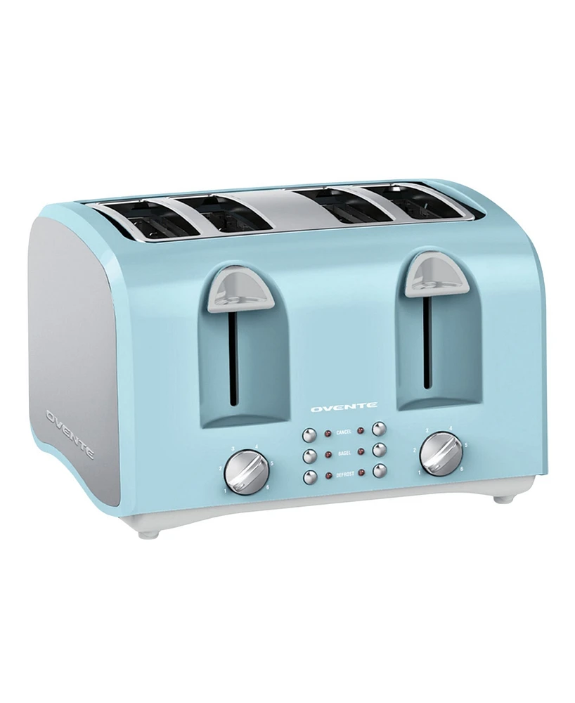 Ovente Electric 4-Slice Toaster Machine with Extra Wide Slots TS4410LBL