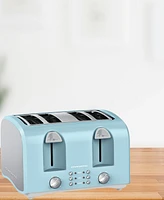 Ovente Electric 4-Slice Toaster Machine with Extra Wide Slots TS4410LBL