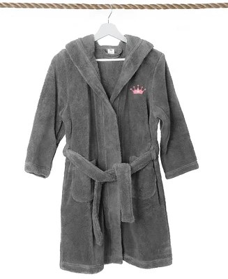 Linum Home Kids Crown Super Plush Double Brushed Hooded Bathrobe