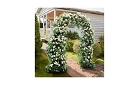 Slickblue Double Layer Iron Art Arc Top Stylish and Durable Decorative Piece for Home or Garden