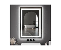 gaomon Led Bathroom Mirror 20X28“ Wall-Mounted Vanity Mirrors Stepless Dimmable Wall Mirrors with Anti