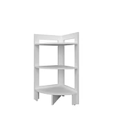 Fm Furniture Gisela Corner Shelf With Three Shelves,White