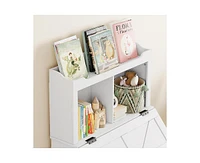 Gaomon Bookshelf for Kids, Wooden Book Display, Kids Bookshelf and Toy Storage, Children Book Rack Bookcase Toybox Combo for Bedroom & Nursery