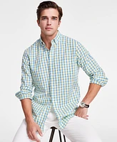 Club Room Men's Long Sleeve Button-Down Tattersall Shirt, Exclusively at Macy's