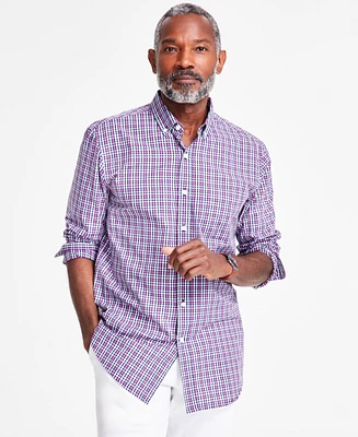 Club Room Men's Long Sleeve Button-Down Tattersall Shirt, Exclusively at Macy's