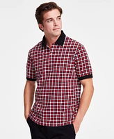 Club Room Men's Short Sleeve Houndstooth Pique Polo Shirt, Exclusively at Macy's