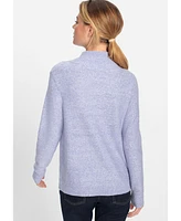 Olsen Women's 1/4 Zip Mock Neck Sweater