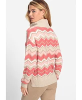 Olsen Women's Chevron Knit Turtleneck Sweater