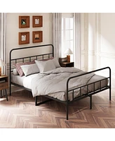 Slickblue Sturdy Metal Platform Bed Frame with Headboard