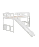 Slickblue Twin Size Loft Bed with Slide and Ladder for Fun and Space-Saving Kids' Room