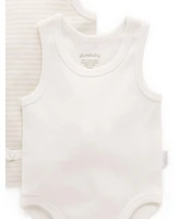 Purebaby Baby Boy and Girl Rib Bodysuit 2 pack