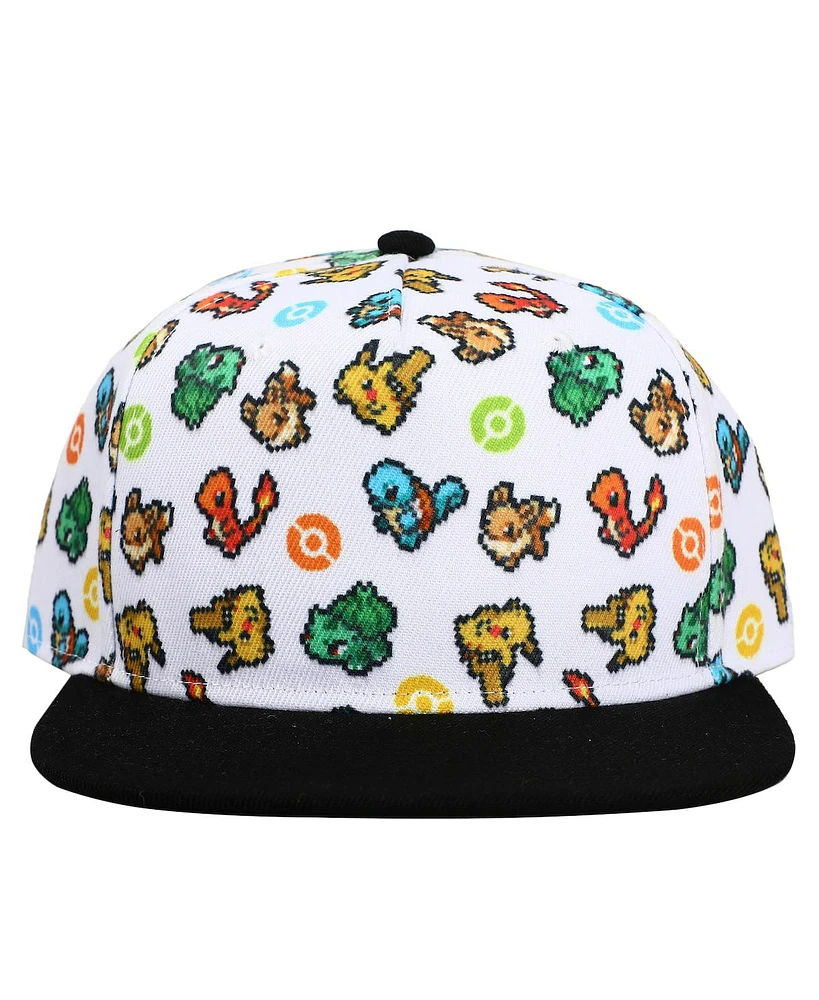 Pokemon Men's Starters White Snapback Hat