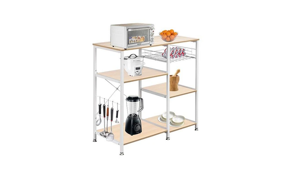 Slickblue 3-Tier Kitchen Baker's Rack with Utility Storage, Microwave Oven Stand, and Workstation Shelf