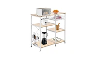 Slickblue 3-Tier Kitchen Baker's Rack with Utility Storage, Microwave Oven Stand, and Workstation Shelf