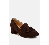 Rag & Co Aloha Tassels Detail Suede Loafers