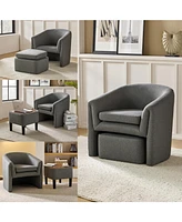 Hulala Home Silvan Modern Armchair with Storable Ottoman
