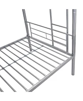 Slickblue Silver Metal Bunk Bed for Kids and Adults - Durable Space-Saving Design