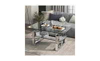 Slickblue Transparent Tempered Glass Coffee Table