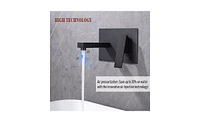 Slickblue Wall-Mount Faucet for Bathroom Sink or Bathtub, Single Handle with 2 Holes and Brass Rough-In Valve Included