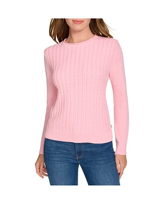 Nautica Jeans Women's Roll Neck Stacked Cable Sweater