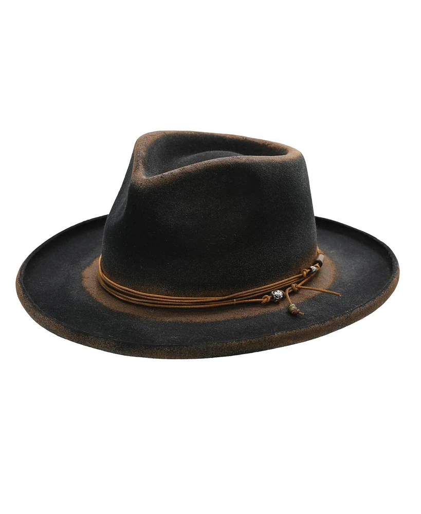 Peter Grimm Eden Wool Felt Beaded Band Wide Brim Hat