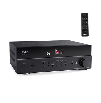 Pyle 7.2 Channel Av Home Theater Receiver With Bluetooth, 4K Ultra Hd Support, Fm Radio, 400 Watt