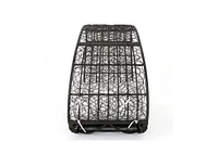 Lavina 91.25" Wicker Outdoor Patio Canopy Daybed Water Resistant Cushion (Multibrown/White)