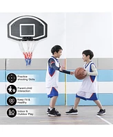 Wall-mounted basketball hoop, 28.5 x 18 inches shatterproof back, folding hoop, durable hoop and all-weather mesh for indoor and outdoor use
