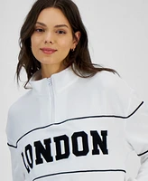 Rebellious One Juniors' London Fleece Half-Zip Sweatshirt