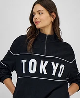 Rebellious One Juniors' Tokyo Fleece Half-Zip Sweatshirt