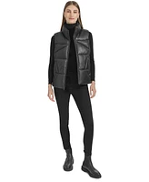 Andrew Marc Sport Women's Faux-Leather Puffer Vest