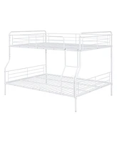 Slickblue Full Xl Over Queen Metal Bunk Bed - Space-Saving Design for Kids and Adults