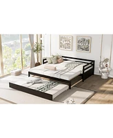 Slickblue Twin or Double Twin Daybed with Trundle,Espresso