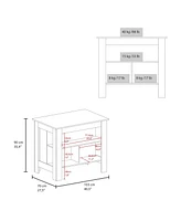 Fm Furniture Aztec Kitchen Island in melamine with open storage,gray+white