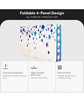 BalanceFrom Fitness 120"x48" All Purpose Gymnastics Exercise Mat, Star/Stripe