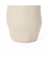 LuxenHome Ivory White Ceramic Modern Tall Vase