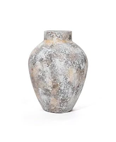 LuxenHome Marble White -Inch Tall Stoneware Table Vase