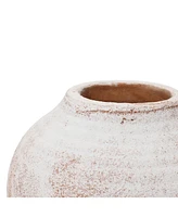 LuxenHome Marble Brown and White 7.5-Inch Tall Terracotta Vase