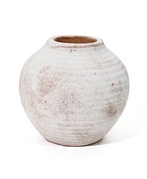 LuxenHome Marble Brown and White -Inch Tall Terracotta Vase