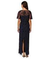 Adrianna Papell Women's Beaded Blouson Gown