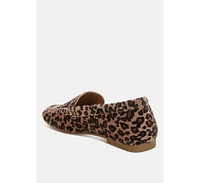 Rag & Co Paboa Leopard Print Flat Loafers