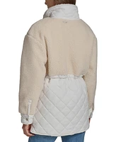 Andrew Marc Sport Women's Sherpa Trim Longline Quilted Jacket